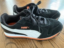 PUMA Suede Black/White/Orange Low Top Lace-Up...