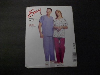 McCall's Pattern 2834 Misses' / Men's Scrubs: Top and Pull-On Pants  S, M, L  UC
