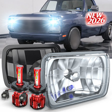 5X7" 7x6 Inch Halo LED Headlight fit Dodge Ramcharger Ram 50 W150 W250 W350 D150