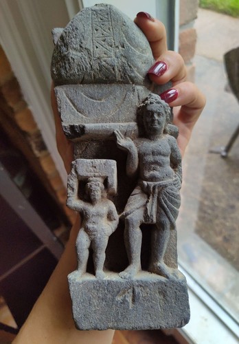 Antique Ancient Gandhara Grey Schist Buddha Carving Sculpture