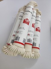 Zestaw 6 hanków, lina bawełniana, linia do ubrań, 3/16 (4,8 mm) 100 stóp (30,5 m), pleciony