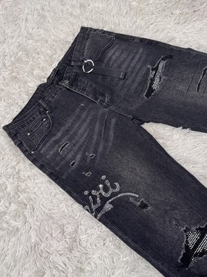 Amiri Jeans- Black Denim Amiri Sparkle Rip Design Size 36 Brand