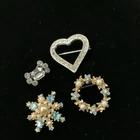 Lot 4 Vintage Rhinestone Brooches Pins Costume Jewelry Blue Green
