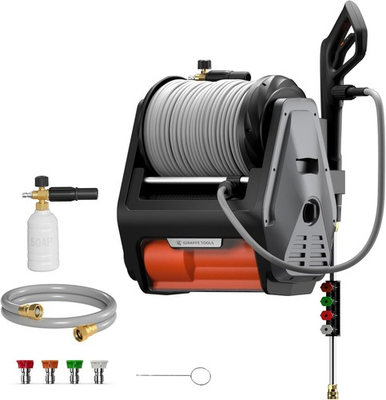 #ad Giraffe Tools Retractable Wall Mounted Pressure Washer Pro Max 3700 PSI 1.6 GPM $599.99
