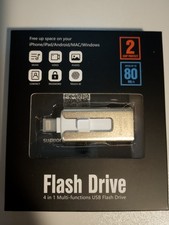 4 in 1 USB Flash Drive 128GB/256GB/512GB, USB-C Lightning, iPhone/Android, Pass…