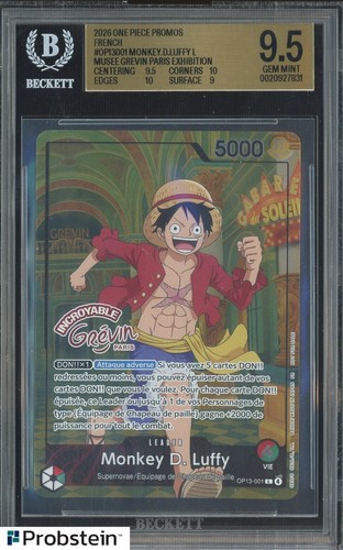 One Piece Monkey D Luffy OP13-001 X Museum Grevin Promo Paris Exclusive BGS 9.5