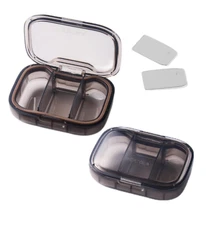 2 Pack 3 Compartment Small Pill Box, Moisture Proof Pill Case, Travel Pill