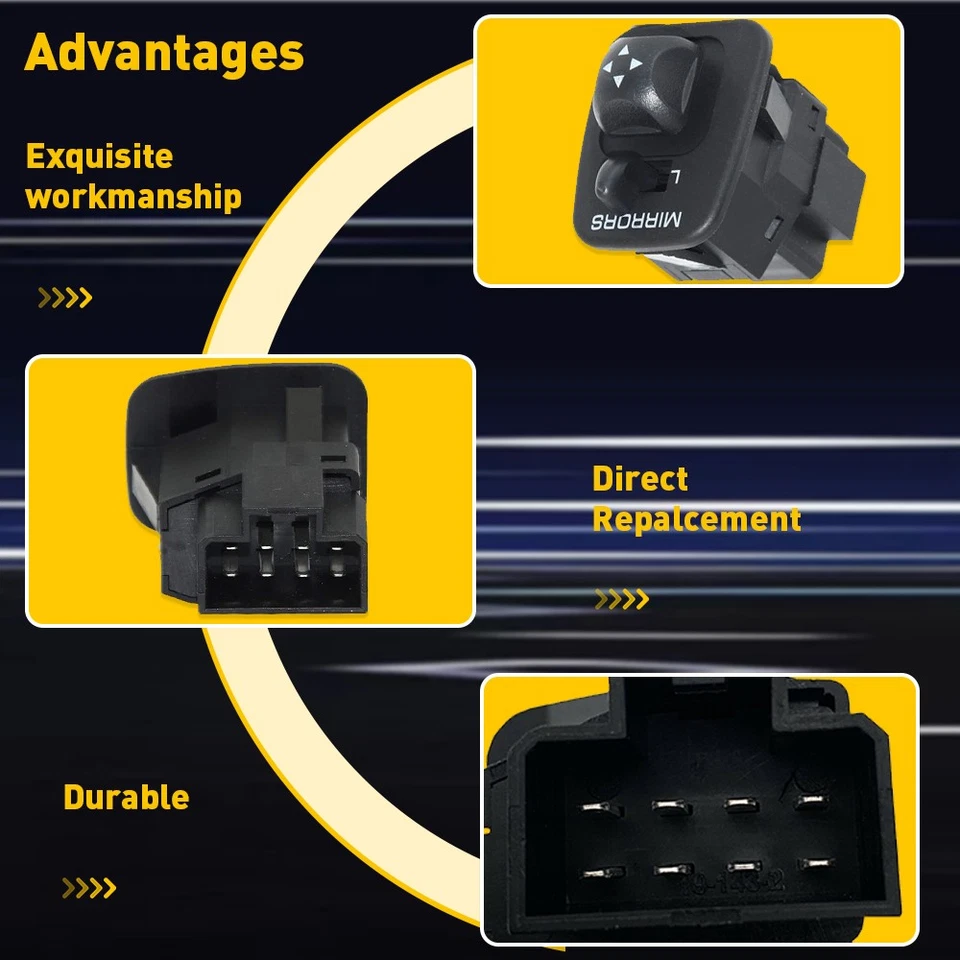 Control de interruptor de alimentación del espejo retrovisor del conductor para Ford Thunderbird Windstar F150 Excursion Foto 4 de 4