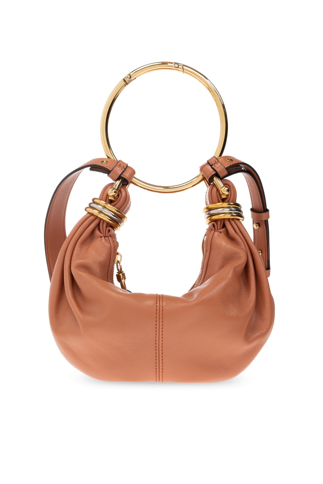 Chloe Mini Bracelet Wooden Orange Grained Leather Shoulder Bag New & Authentic