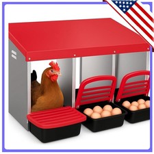 Chicken Nesting Boxes,3 Compartments Chicken Nesting Box Rolling Egg Collection