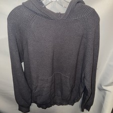 Edikted Women's Wynter Oversized Ribbed Knit Hoodie Gray Size XL