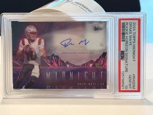2024 Topps Midnight Drake Maye Rookie Horizon Signature PSA 10