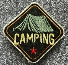 CAMPING 2x3 Embroidered Morale Patch Hook Backing Brand New