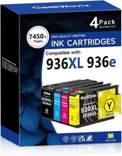 936E 936XL Ink Cartridge 4-Pack for HP OfficeJet 9120 9135e 9120e 9110 9730e
