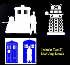 Dalek Tardis Doctor Who 2 5" White Vinyl Decal Car Truck Window laptop notebook
