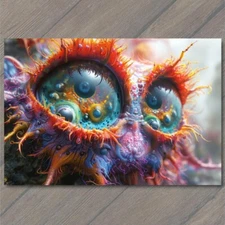 Art Print Creature Alien Big Eyes Colorful Beautiful Cute Weird Fun Strange