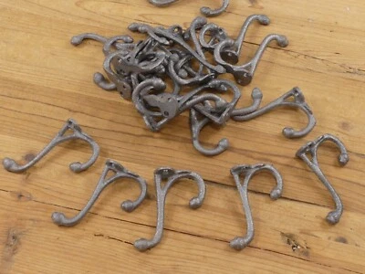 MIDWEST CRAFT HOUSE 10 COAT HOOKS HAT ENTRY WAY HALL TREE KEYS STORAGE ORGANIZATION RAW CAST IRON