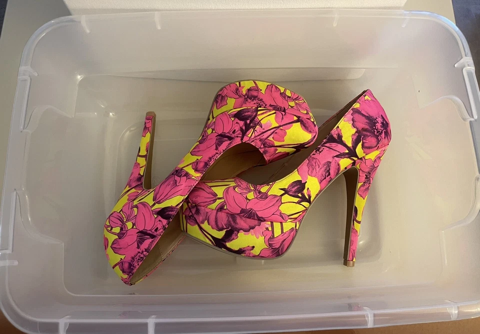 Charlotte Russe Brillante Multicolor 5.75 Pulgadas Tacón Sin Caja Original Foto 4 de 4