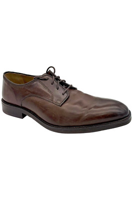 Johnston & Murphy Men's Meade Plain Toe Mahogany Italian Calfskin