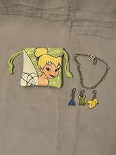Walt Disney Parks Tinker Bell Clip On Charm Bracelet - Bracelet 3 Charms  Pouch