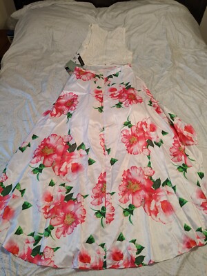 Robe De Bal Deux Pièces My Michelle - Dentelle Et Imprimé Floral, Taille 15, Neuf Avec Étiquettes