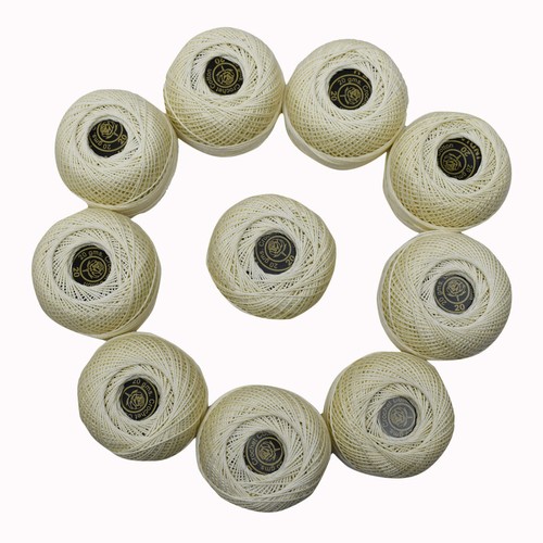 Red Rose Crochet Threads Knitting Craft Hand Mercerized Embriodery Balls,10 Pcs