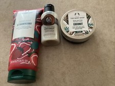The Body Shop Strawberry Shower Scrub Coconut Body Butter  Shower Cream
