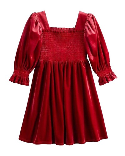 Bonnie Jean Baby Girls Red Sparkle Velvet Faux Fur Flower Christmas Dress, Girl's, Size: 24 Months