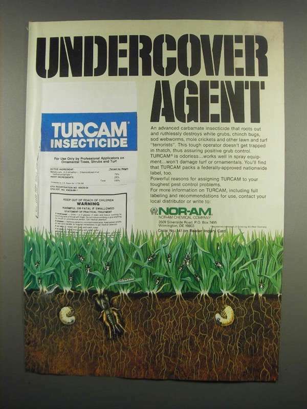 1984 Nor-Am Turcam insecticide Ad - Undercover Agent