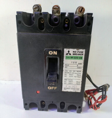 1 USED MITSUBISHI NF225-CB NO-FUSE BREAKER 125AMP, 3POLE, 500V ***MAKE OFFER***