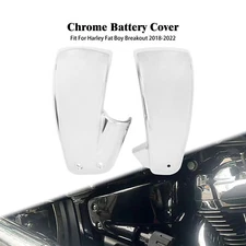 2x Chrome Battery Fairing Side Cover Fits For Harley Fatboy Breakout 2018-2023