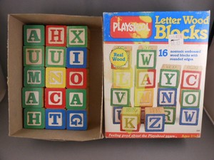 playskool letter wood blocks