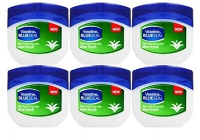 Vaseline  Petroleum Jelly, Aloe Vera, Travel Size 1.75 Oz(50ml), Pack of 6