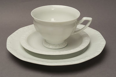 Rosenthal Maria Weiss Classic Rose 3 tgl Kaffeegedeck Tassen Untertasse Teller