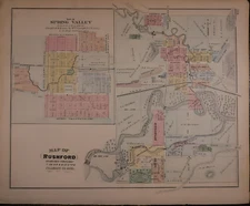 1874 Plat Map SPRING VALLEY, RUSHFORD, MINNESOTA / Mc LEOD, SIBLEY Co. Reverse
