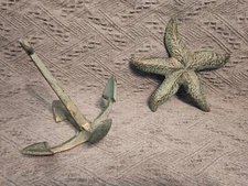 Starfish & Anchor Nautical Theme Decorations - Cast Iron - Seaside Decor 