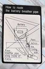 YAMAHA RZV500R BATTERY BOX CAUTION WARNING DECAL