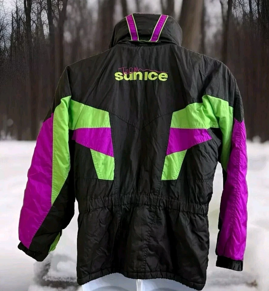 De Colección Sunice Ski Mujer Cremallera Completa Puffer Chaqueta de Esquí Nieve Geométrica Retro Talla XL Foto 4 de 4