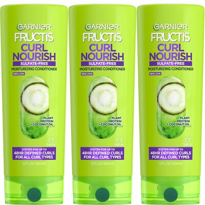 Garnier Fructis Curl Nourish Shampoo Conditioner Pack of 3 12 Fl Oz