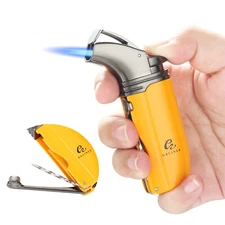 Mini Windproof Cigar Lighter Brushed Gas Refillable Double Jet Flame Cigarette