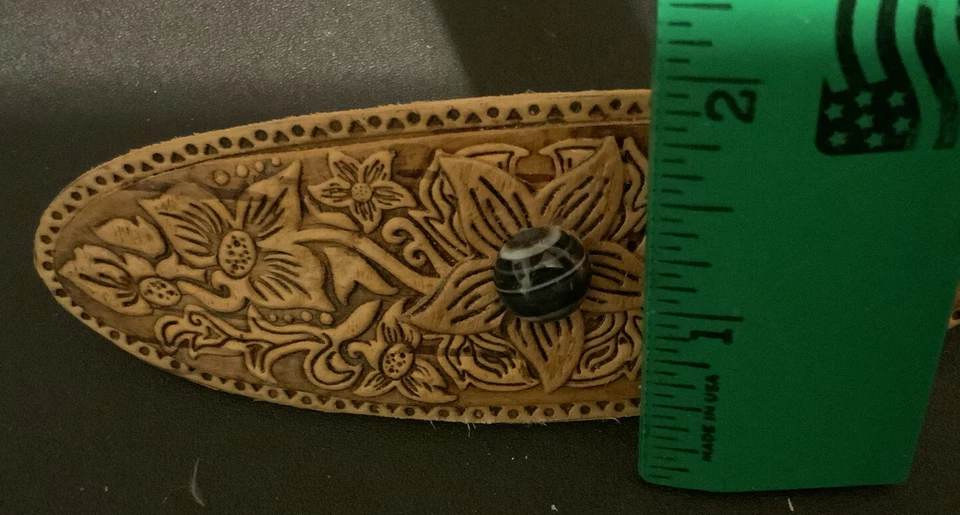 GRAMPO DE CABELO CASCA DE BÉTULA, barrette, flor com obsidiana de neve, ucraniano FEITO À MÃO - Imagem 4 de 4