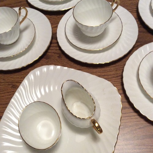 FOLEY BONE CHINA 1850 ● Tea Set ● 21 pieces ● England ● White ● Gold Rim - Picture 5 of 11