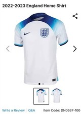 England Home Shirt 2022-2023 Men's White Polyester Made By: Nike  size S