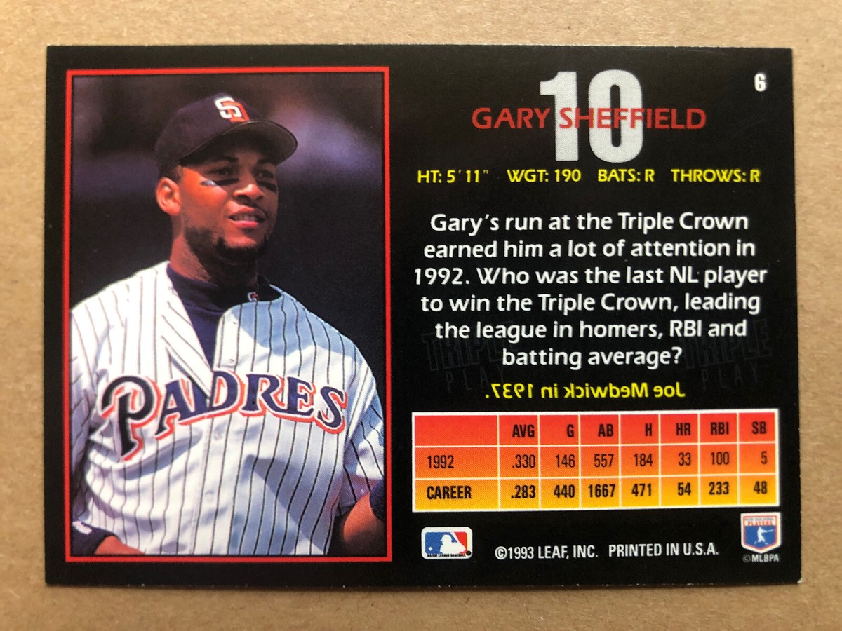 1993 Triple Play #6 Gary Sheffield San Diego Padres Baseball Card