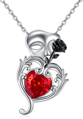 Phantom of the Opera Necklace 425 Sterling Silver Mask Pendant Jewelry Gifts