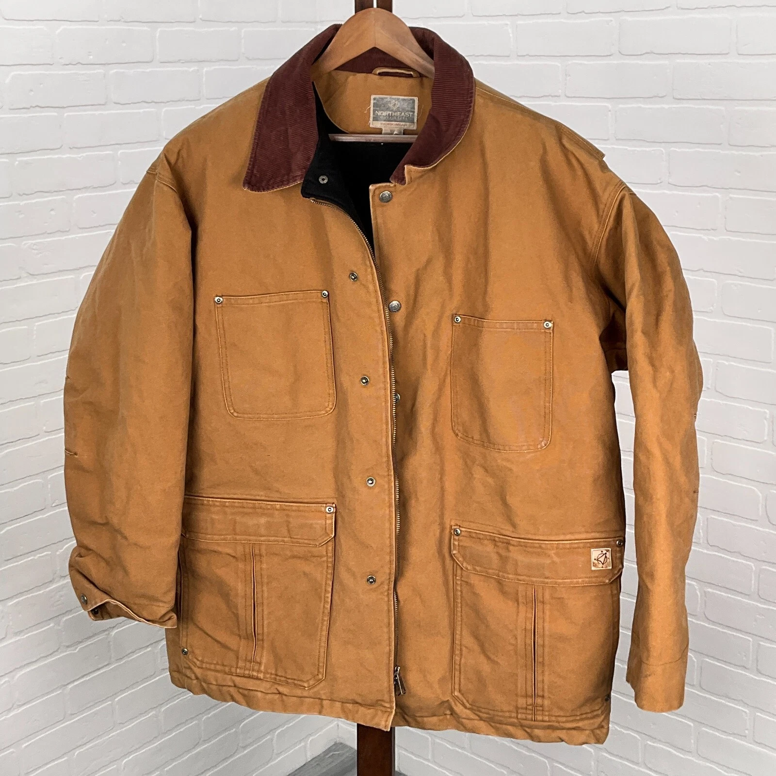 Northeast Jacket Mens 2XLarge Brown Corduroy Cotton Canvas Chore Workwear VTG