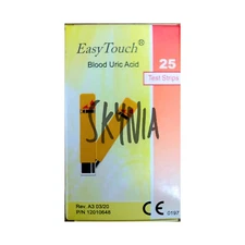 Easy Touch URIC ACID LEVEL Test Strips 1 Box @ 25 Strips - EXP DATE: OCT 2025