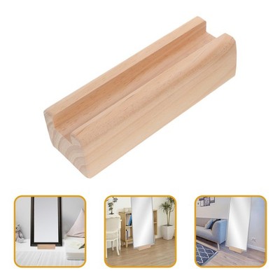 Floor Mirror Base Wooden Full Length Mirror Stand Solid Wood Holder Support