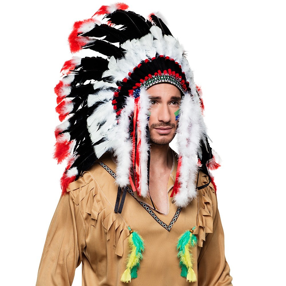 Tocado de plumas inspirado en Apache Festival Occidental Vestido de fantasía Tocado