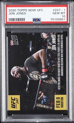 2020 TOPPS NOW UFC #247-1 JON JONES PSA 10